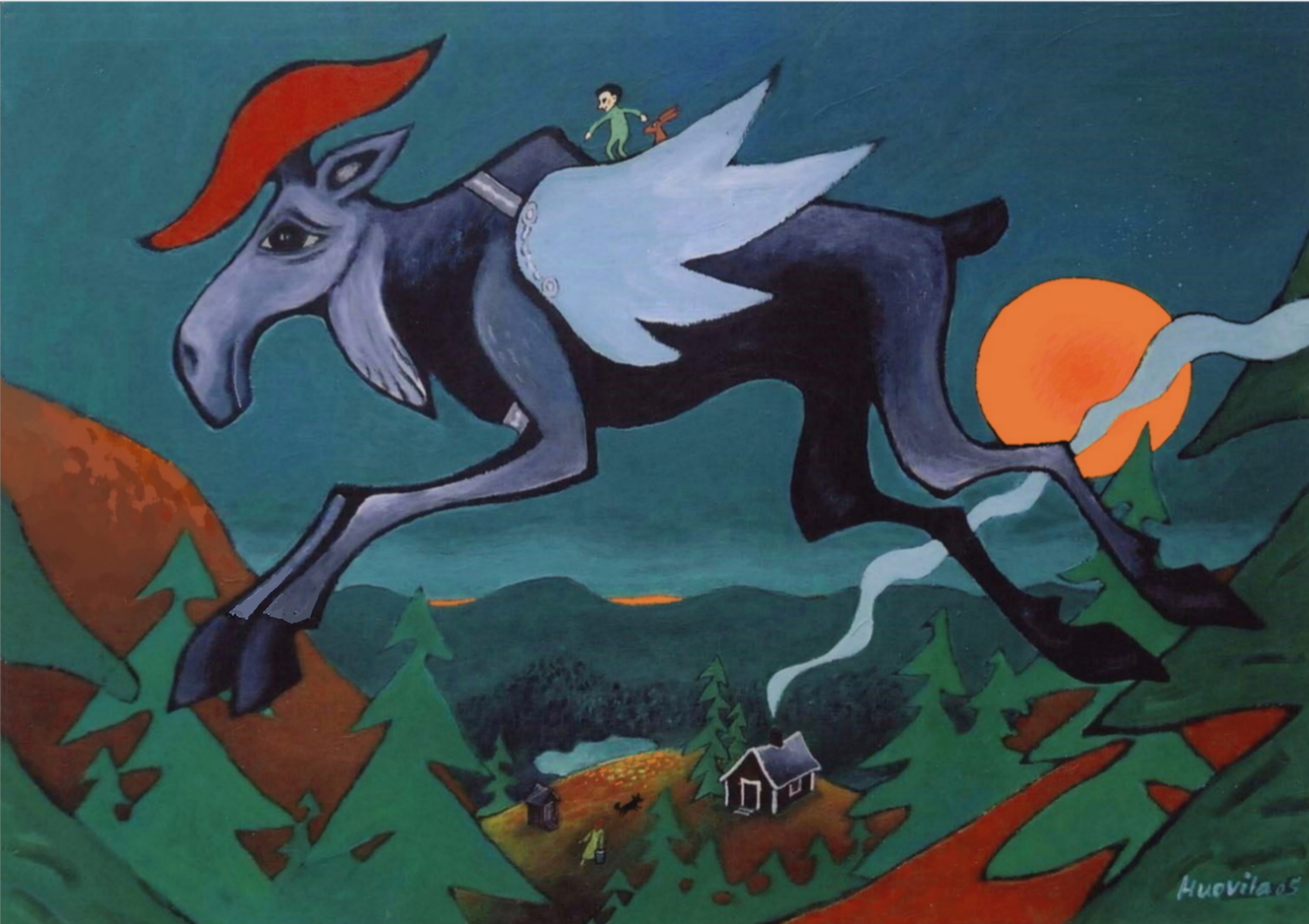 Mooseflight on moonlight